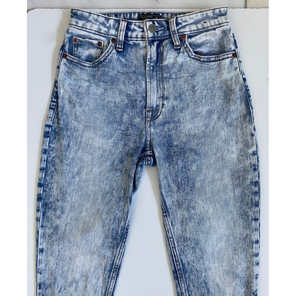 Abercrombie & Fitch Simone High Rise Slim Blue Acid Wash Jeans Size 25 0R - Picture 9 of 11
